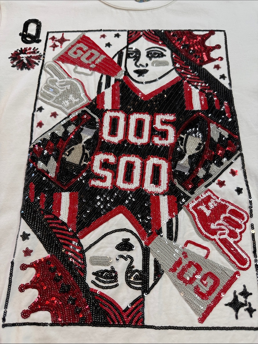 Queen of Sparkles XS T-shirt Black & Red Gameday shirt (15) - Picture 4 of 4